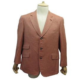 ARNYS MARCEL G MEZZA JACKET 65350/260 54 Item 52 FR L RED SILK AND LINEN JACKET Red