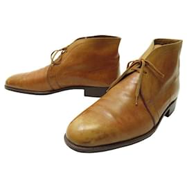 SCARPE JOHN LOBB STIVALI CHUKKA 7.5 41.5 SCARPE STIVALI IN PELLE CAMMELLO Cammello