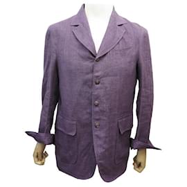 Arnys-VESTE ARNYS BLAZER EN LIN VIOLET TAILLE 50 M PURPLE LINEN JACKET COAT VEST-Violet