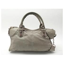 Balenciaga-BALENCIAGA CLASSIC CITY GIANT HANDBAG 173032 TAUPE LEATHER CROSSBODY BAG-Taupe