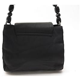 Christian Dior-CHRISTIAN DIOR MALICE PERLA BLACK CANVAS BEADED SHOULDER BAG HANDBAG-Black
