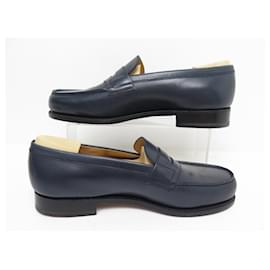 JM Weston-NEW JM WESTON LOAFERS 180 Navy blue leather 7C 41 END SHOES-Navy blue