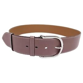 Hermès-HERMES WIDE BELT 47 MM IN TAUPE BOX LEATHER 90 CM LEATHER BELT + POUCH-Taupe