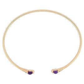 POMELLATO M'AMA NON M'AMA YELLOW GOLD BRACELET 18K DIAMONDS AMETHYST BANGLE Golden