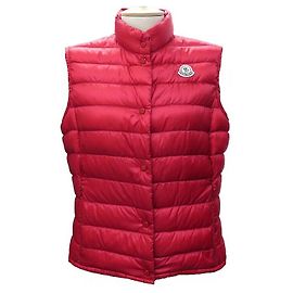 MONCLER LIANE SLEEVELESS DOWN JACKET RED VEST T4 44 L PUFFER COAT Red