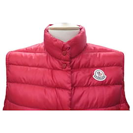 Moncler-MONCLER LIANE SLEEVELESS DOWN JACKET RED VEST T4 44 L PUFFER COAT-Red