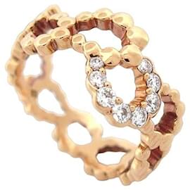 Christian Dior-NUEVO ANILLO CHRISTIAN DIOR ARCHI JMDS95001 T54 quilates de oro 18k diamantes 0.23anillo ct-Dorado