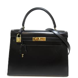 Hermès-Box Calf Kelly 28-Negro