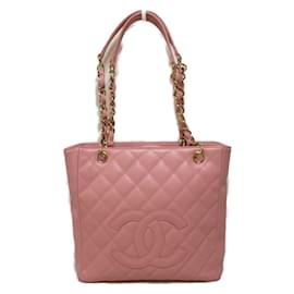 Chanel-CC Caviar Petite Shopping Tote-Pink