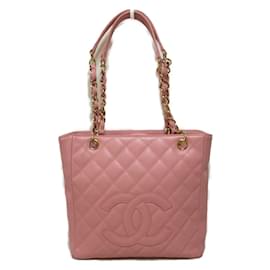 Chanel-Bolso shopper CC Caviar Petite-Rosa