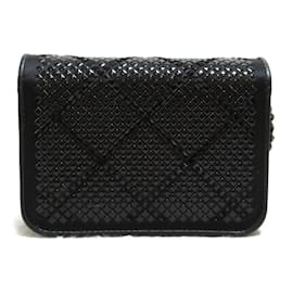 Chanel-Studded Satin & Leather Mini Crossbody Bag-Black