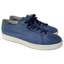 Santoni Sneaker aus blauem Leder Blau