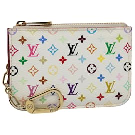 Louis Vuitton-LOUIS VUITTON Multicolor Pochette Cles NM Coin Purse White M93734 LV Auth 60476A-White