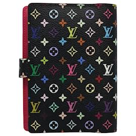Louis Vuitton-LOUIS VUITTON Multicolor Agenda PM Tagesplaner Cover Schwarz R.21076 Auth yk9641EIN-Schwarz