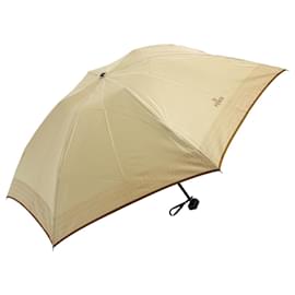 Fendi-FENDI Zucchino Canvas folding Umbrella Nylon Gold Beige Auth bs9905-Beige,Golden