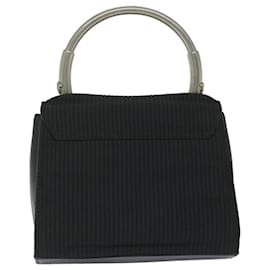 Versace-VERSACE Hand Bag Satin Black Auth yk9552-Black