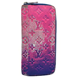 Louis Vuitton-LOUIS VUITTON Monogram Illusion Brazza Portefeuille Wallet Violet LV Auth 60331-Rose,Violet