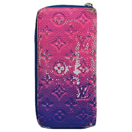Louis Vuitton-LOUIS VUITTON Monogram Illusion Brazza Portefeuille Wallet Purple LV Auth 60331-Pink,Purple