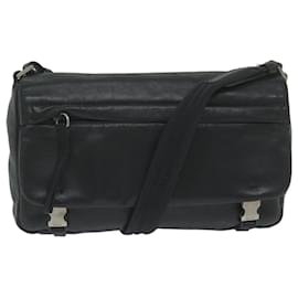 Prada-PRADA Shoulder Bag Leather Black Auth 60187-Black