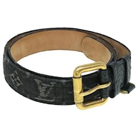 Louis Vuitton-Cinturón ceinture de mezclilla con monograma de LOUIS VUITTON 36.6"" Negro M6972W LV Auth bs8908-Negro