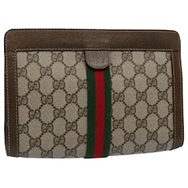 Gucci-Bolso de mano GUCCI GG Supreme Web Sherry Line Beige Rojo 89 01 001 Auth yk9576-Roja,Beige