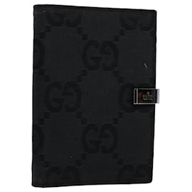 Gucci-GUCCI GG Canvas Day Planner Cover Black 031 1408 0928 Auth yk9521-Black
