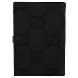 Gucci-GUCCI GG Canvas Day Planner Cover Black 031 1408 0928 Auth yk9521-Black