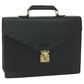 Louis Vuitton-LOUIS VUITTON Epi Serviette Ambassador Business Bag Black M54412 LV Auth 60409-Black