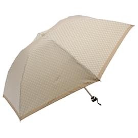 Céline-CELINE Macadam Canvas folding Umbrella Nylon Beige Auth bs9906-Beige