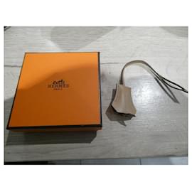 Hermès-clochette , zipper for new Hermès padlock for Hermès box bag-Cream