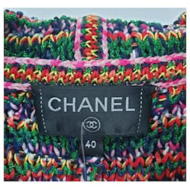 Chanel-CHANEL Gilet sans manches en tricot à capuche-Multicolore