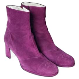 Chanel-Ankle Boots-Purple
