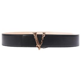 Versace Cinto Vertus Couro Preto 95cm 38" Preto