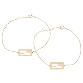Fendi-Fendi F Is Fendi lined Bracelet Gold Gold Plated-Golden
