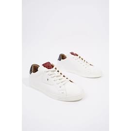 Fendi-Fendi Bug Eye Low Top Sneaker White / Black Tab Leather EU 42 Uk 8-Black