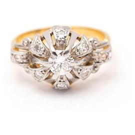 Autre Marque-Belle Époque Gold Ring, platinum and diamonds-White,Golden
