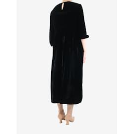 Autre Marque-Black velvet embroidered dress - size M-Black