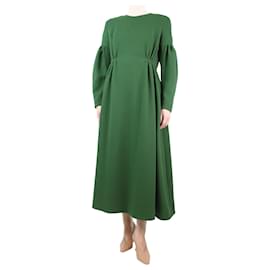Autre Marque-Robe en crêpe froncée verte - taille UK 12-Vert