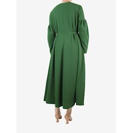 Autre Marque-Robe en crêpe froncée verte - taille UK 12-Vert