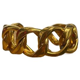 Chanel Gold Large Link Cuff Bracelet Golden