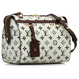 Louis Vuitton-Louis Vuitton White Monogram Speedy Amazon PM-Brown,White