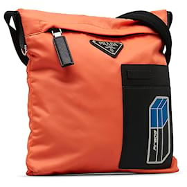 Prada-Prada Orange Tessuto Crossbody Bag-Orange