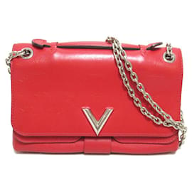 Louis Vuitton-Louis Vuitton Red Monogram Cuir Plume Ecume Very Chain Bag-Red