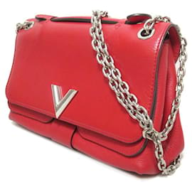 Louis Vuitton-Louis Vuitton Red Monogram Cuir Plume Ecume Very Chain Bag-Red