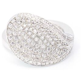 Autre Marque Anel de ouro branco com pavé de diamantes Branco