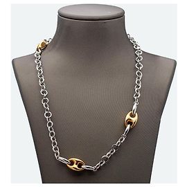 Autre Marque Collar  en Oro Bicolor Blanco Dorado