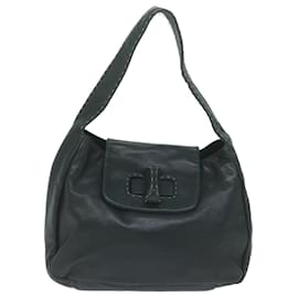 Prada-PRADA Shoulder Bag Leather Green Auth bs10606-Green