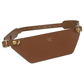 Louis Vuitton-LOUIS VUITTON Bum Bag Dauphine Belt Leather Brown LV Auth 60756-Brown