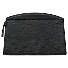 Louis Vuitton-LOUIS VUITTON Epi Trousse Crete Pochette Noir M48402 Auth LV 60459-Noir