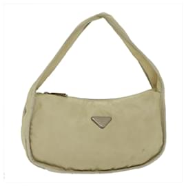Prada-PRADA Shoulder Bag Nylon Beige Auth bs10495-Beige